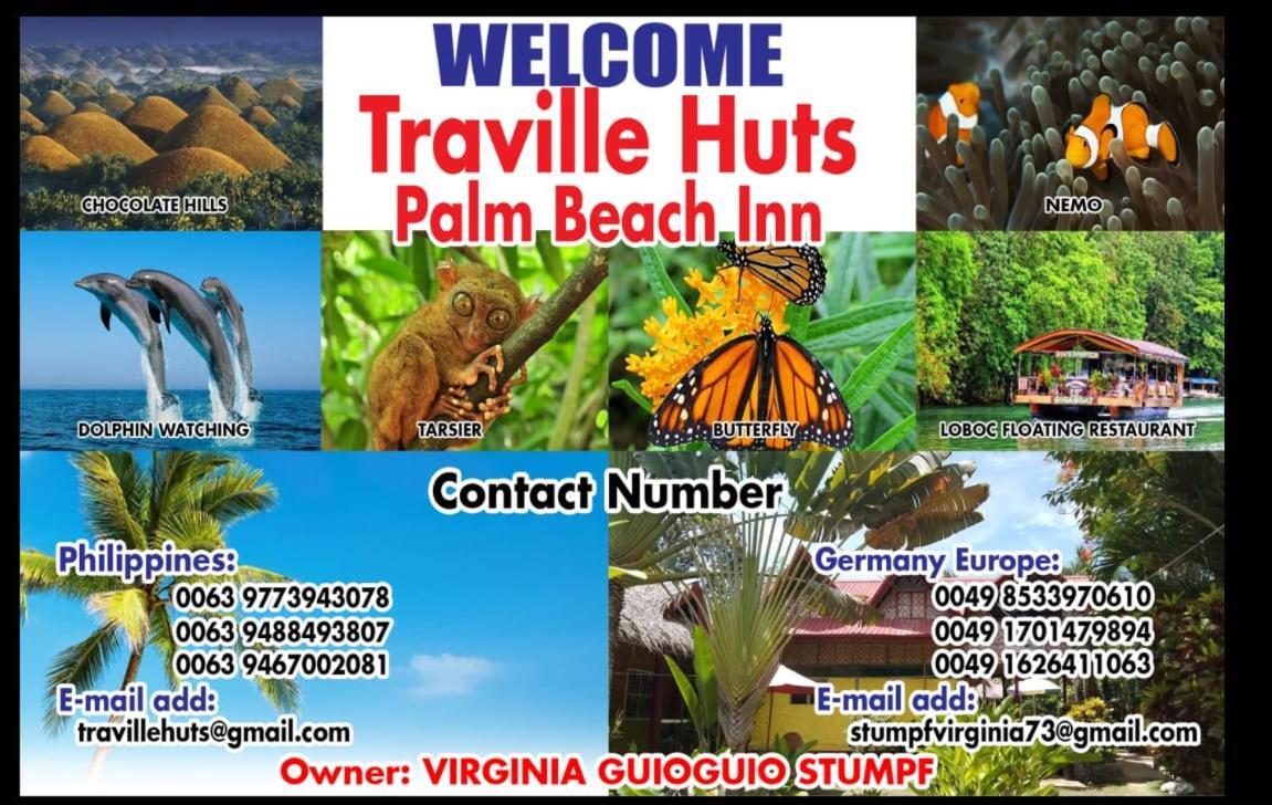 Traville Huts Palm Beach Inn Panglao Eksteriør bilde